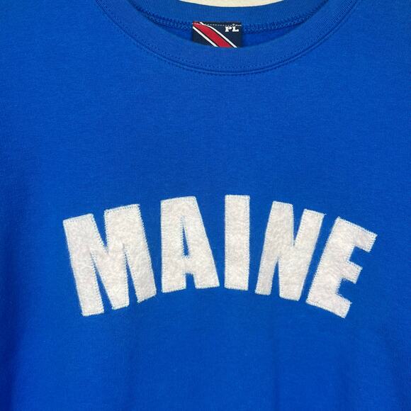 MAINE Pullover Sweatshirt Blue M/L Coastal Travel Crew Neck Nautical Preppy - Picture 8 of 11
